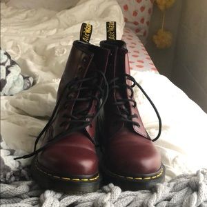 Doc Martens Women’s 1460 Smooth Boots- Cherry Red